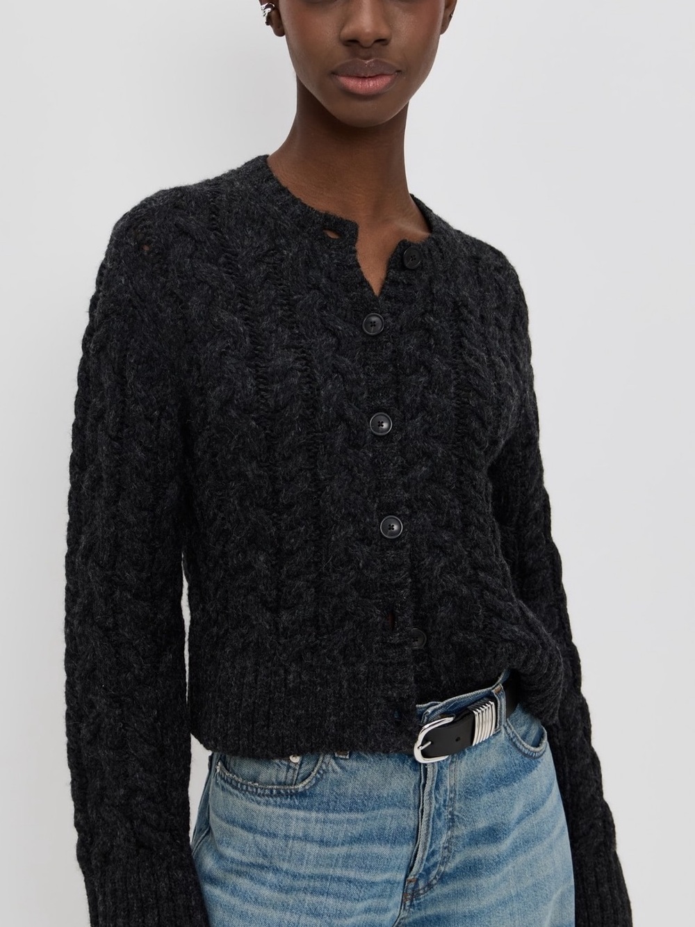 Jenni Kayne Juliette Cable Knit Cardigan Black